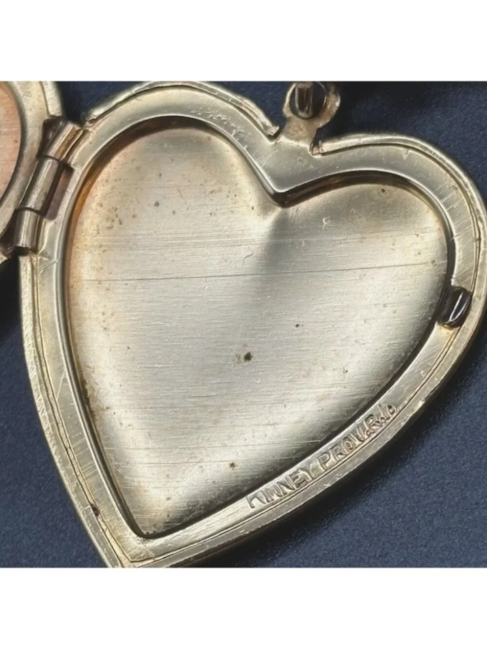 WWII Army Signal Corps Sweetheart Locket Brooch Pin Kinney Mother of Pearl